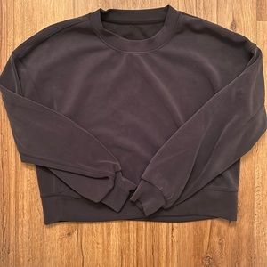 lululemon perfectly oversized crop crew, black, EUC, size 6